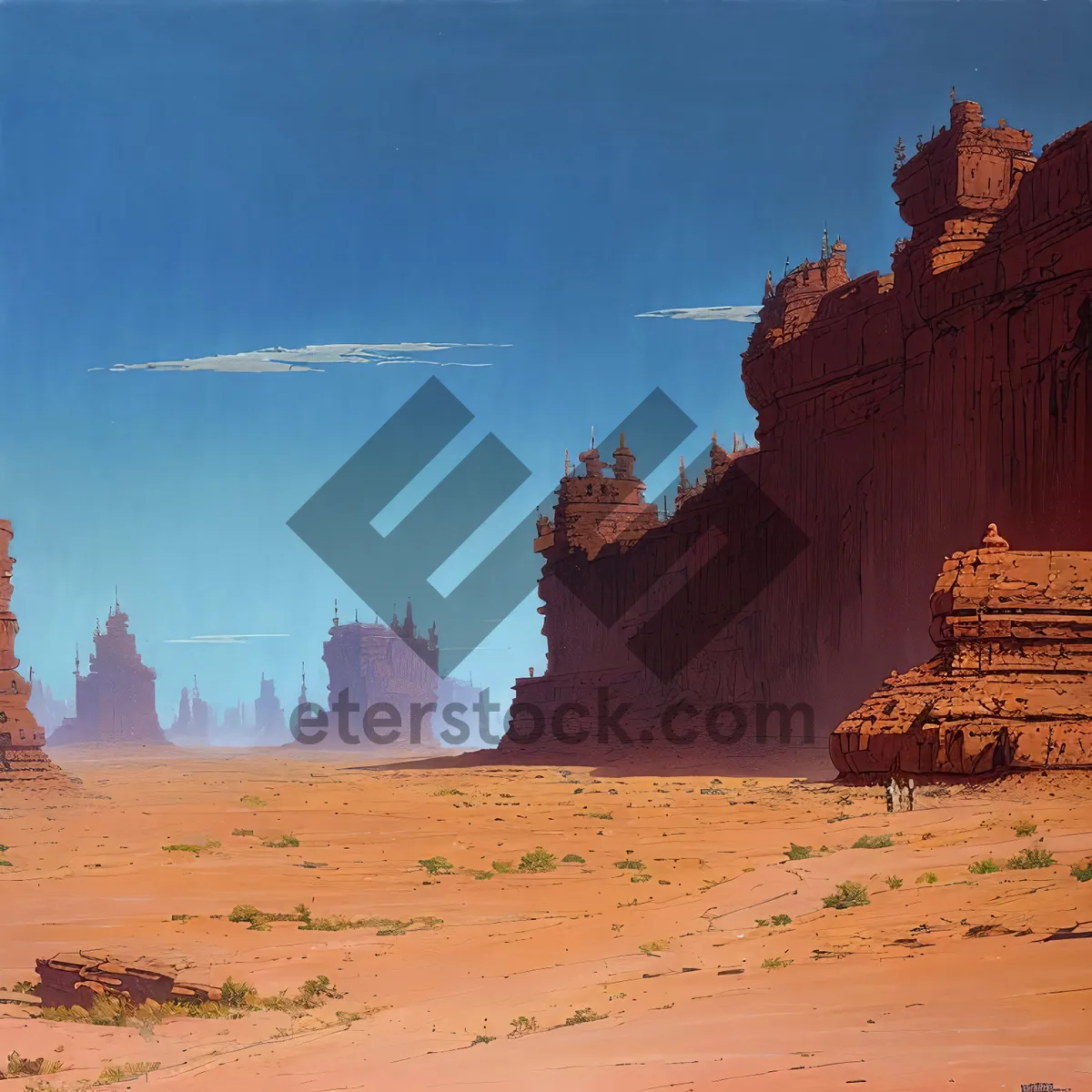 Picture of Majestic Southwest Sandstone Canyon and Cliff Landscape