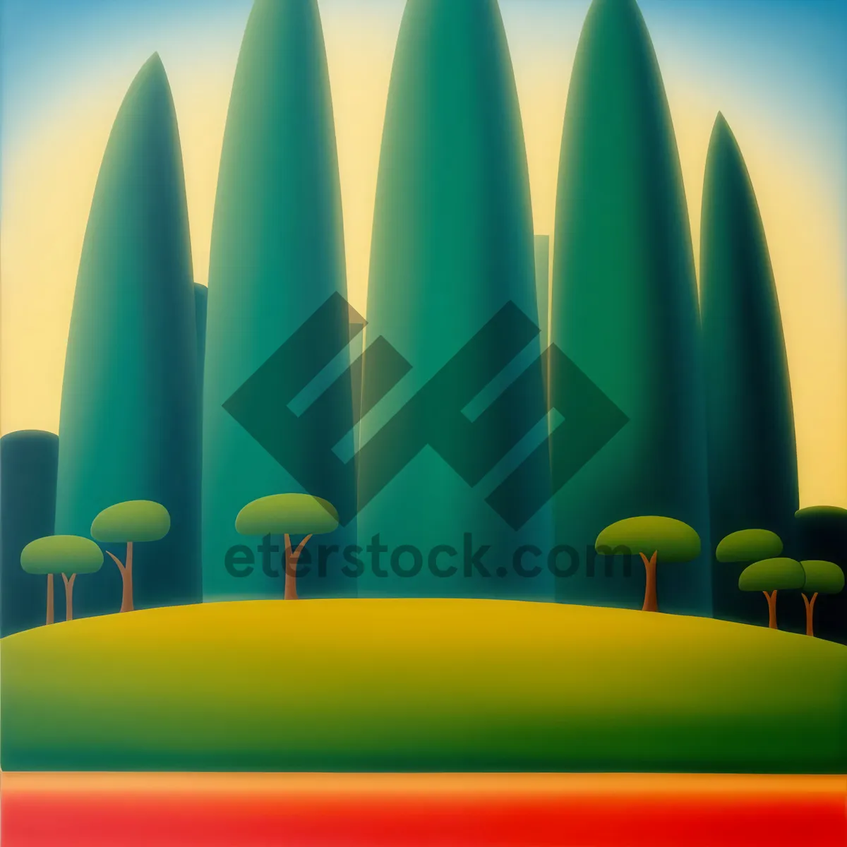 Picture of Colorful Wax Pencils on Wooden Stairs