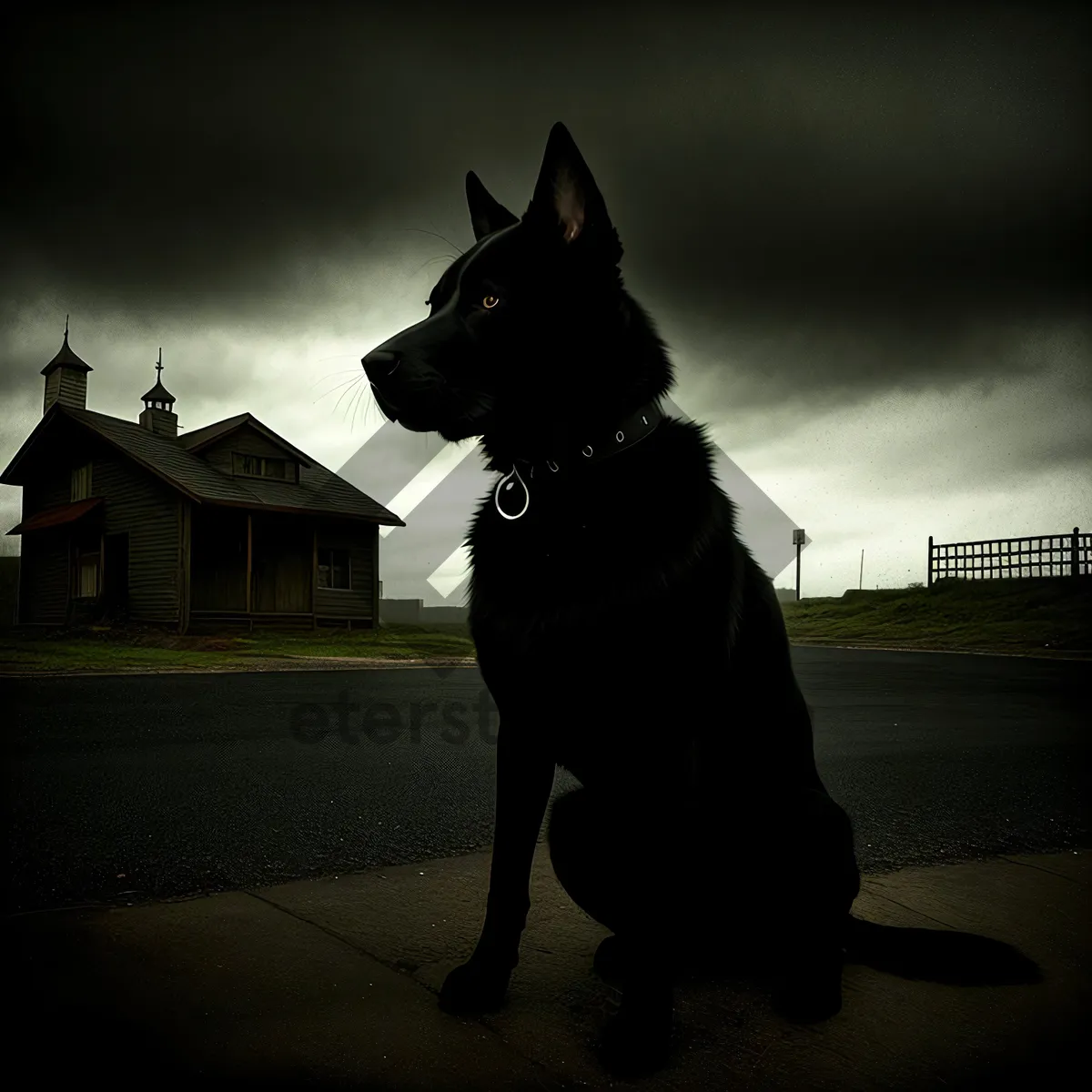 Picture of Black Shepherd Dog: Loyal Watchdog with Cute Fur