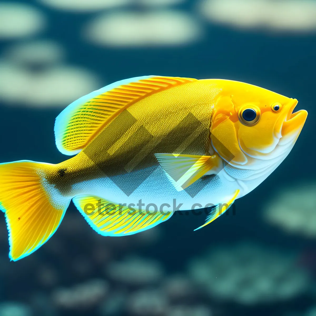 Picture of Vibrant Orange Fish swimming in a Coral Reef