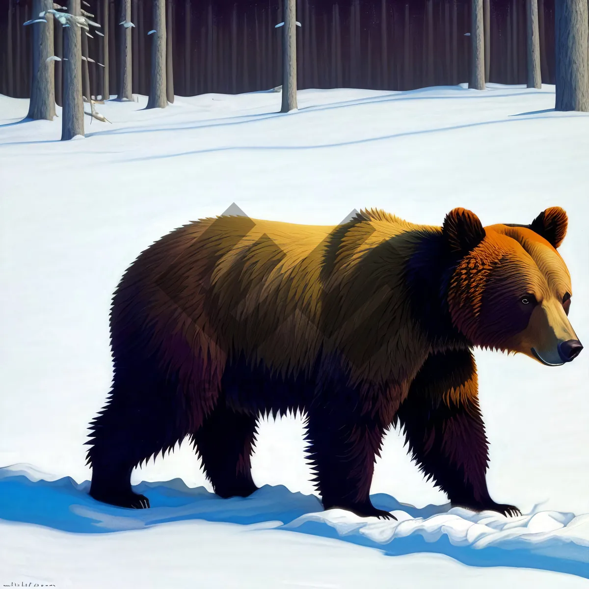 Picture of Winter Wonderland Brown Bear in the Snow