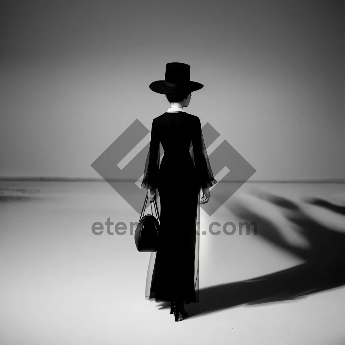 Picture of Silhouette cartoon man with briefcase graphic clip art
