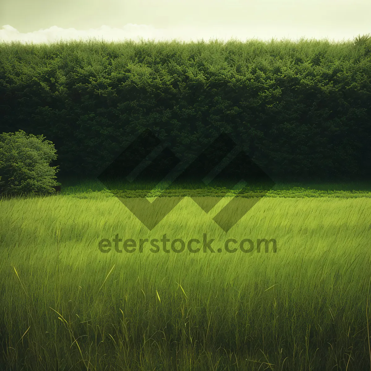 Picture of Vibrant Soybean Field Bathed in Sunshine