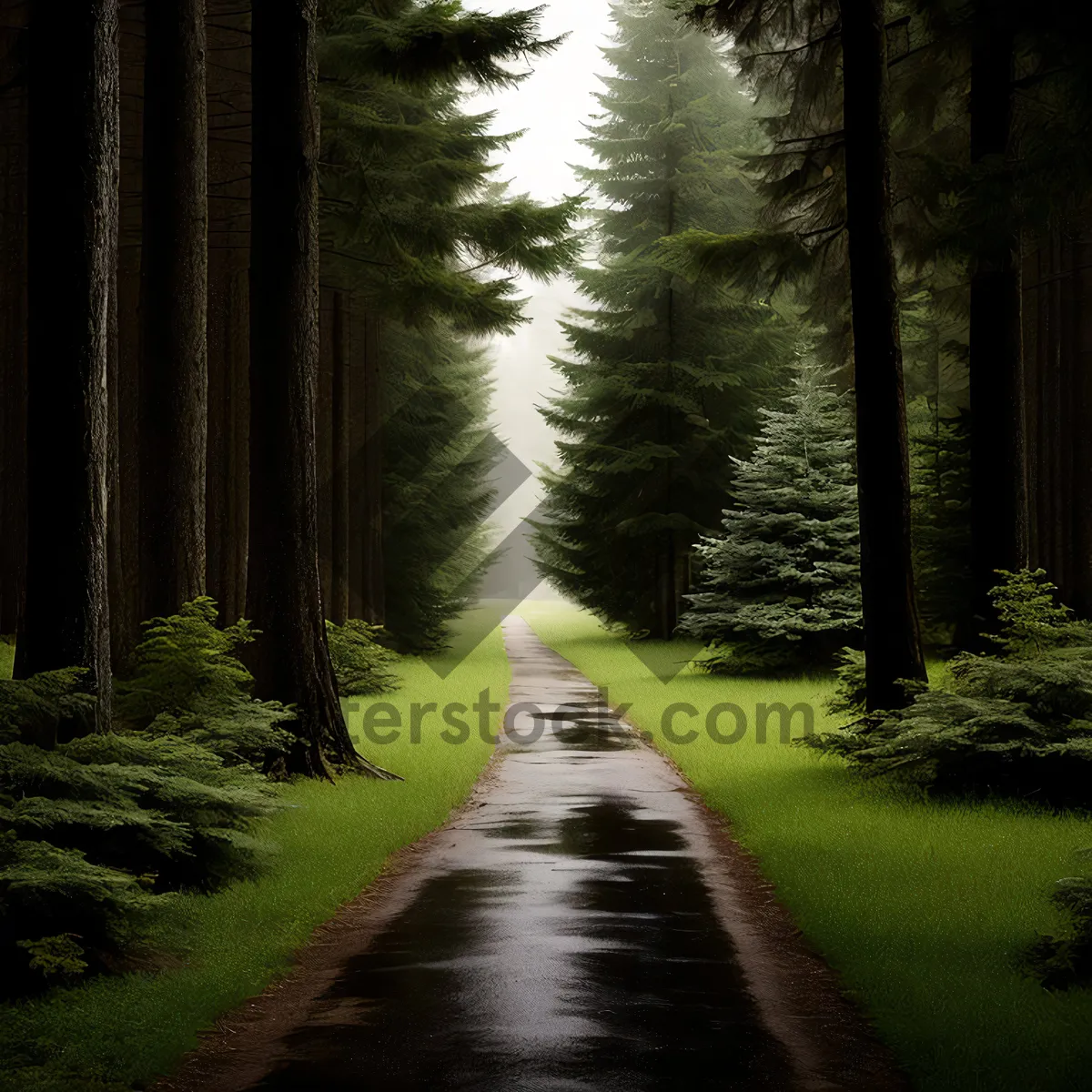 Picture of Autumn Pathway through the Scenic Woods