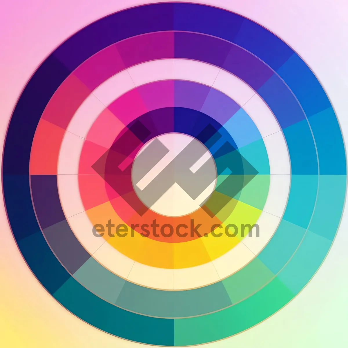 Picture of Colorful Circle Graphic Pattern: Modern Rainbow Swatch