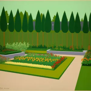 Colorful School Drawing with Crayons and Pencils