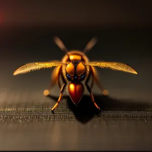 Vibrant Yellow Wasp on Flower Petal