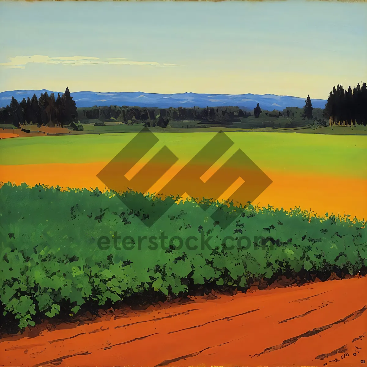 Picture of Golden Harvest: A Serene Summer Landscape