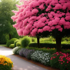 Vibrant Pink Hydrangea in Lush Garden