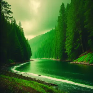 Serene Summer Reflection in Countryside Lake