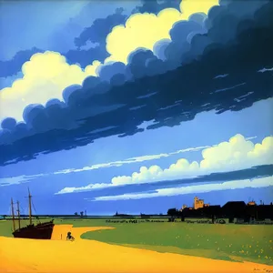Idyllic Rural Farming Landscape under Sunny Skies