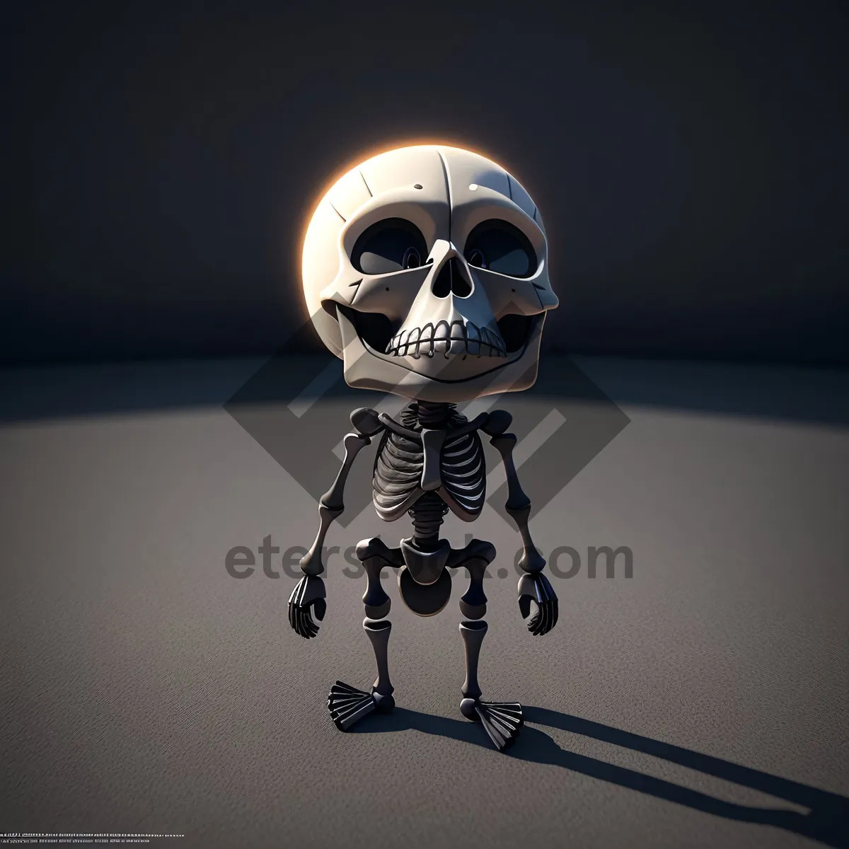 Picture of Spooky Soccer Skeleton Ball in Cemetery