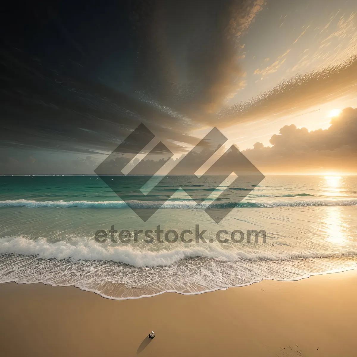 Picture of Serene Sunset Over Tropical Beach