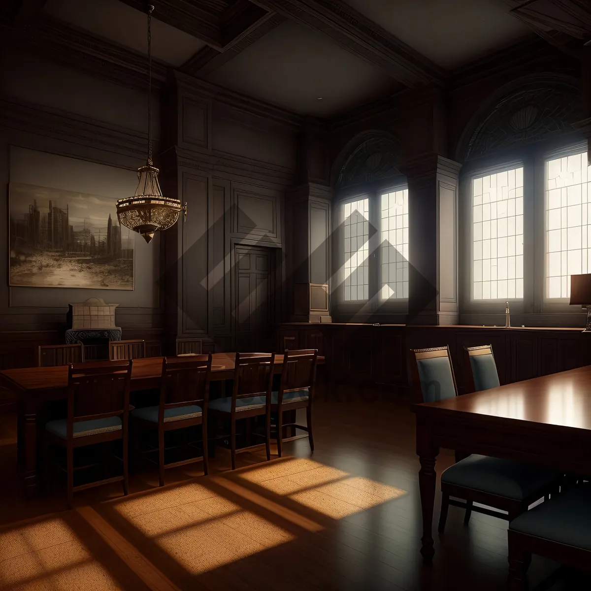 Picture of Contemporary Dining Room with Modern Interior Design.