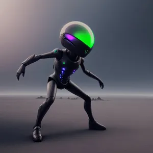 3D Silhouette of a Dancing Automaton Man