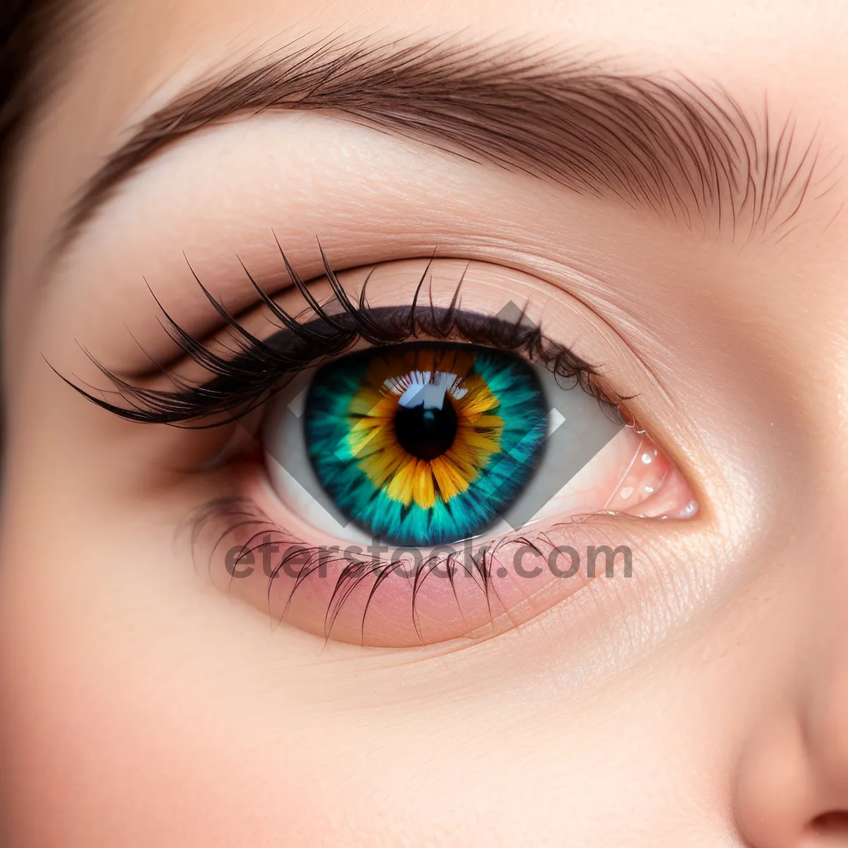 Picture of Attractive Eye Makeup on Flawless Skin