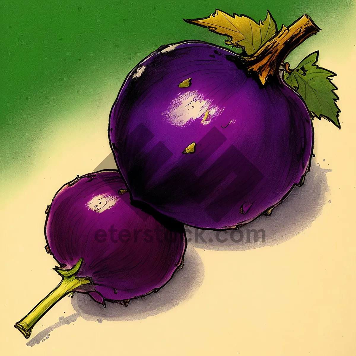 Picture of Shiny Purple Onion Globe Decoration for Winter Holidays