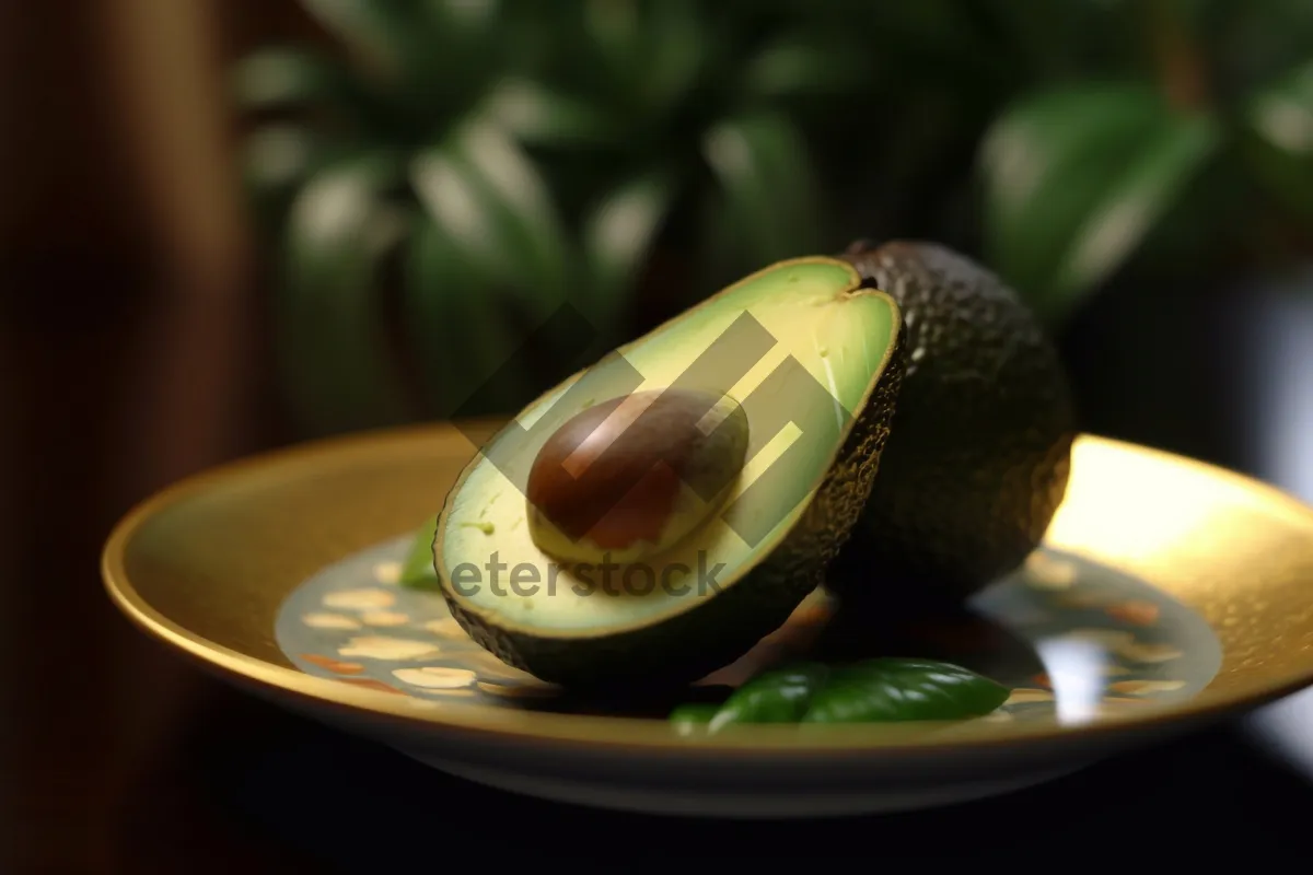 Picture of Fresh Avocado Plate with Vegetable and Fruit Slices