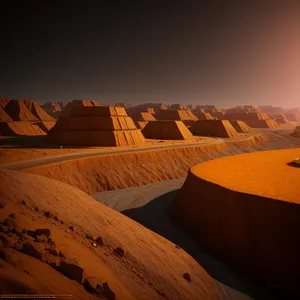 Dramatic Sunset Over Moroccan Desert Dunes