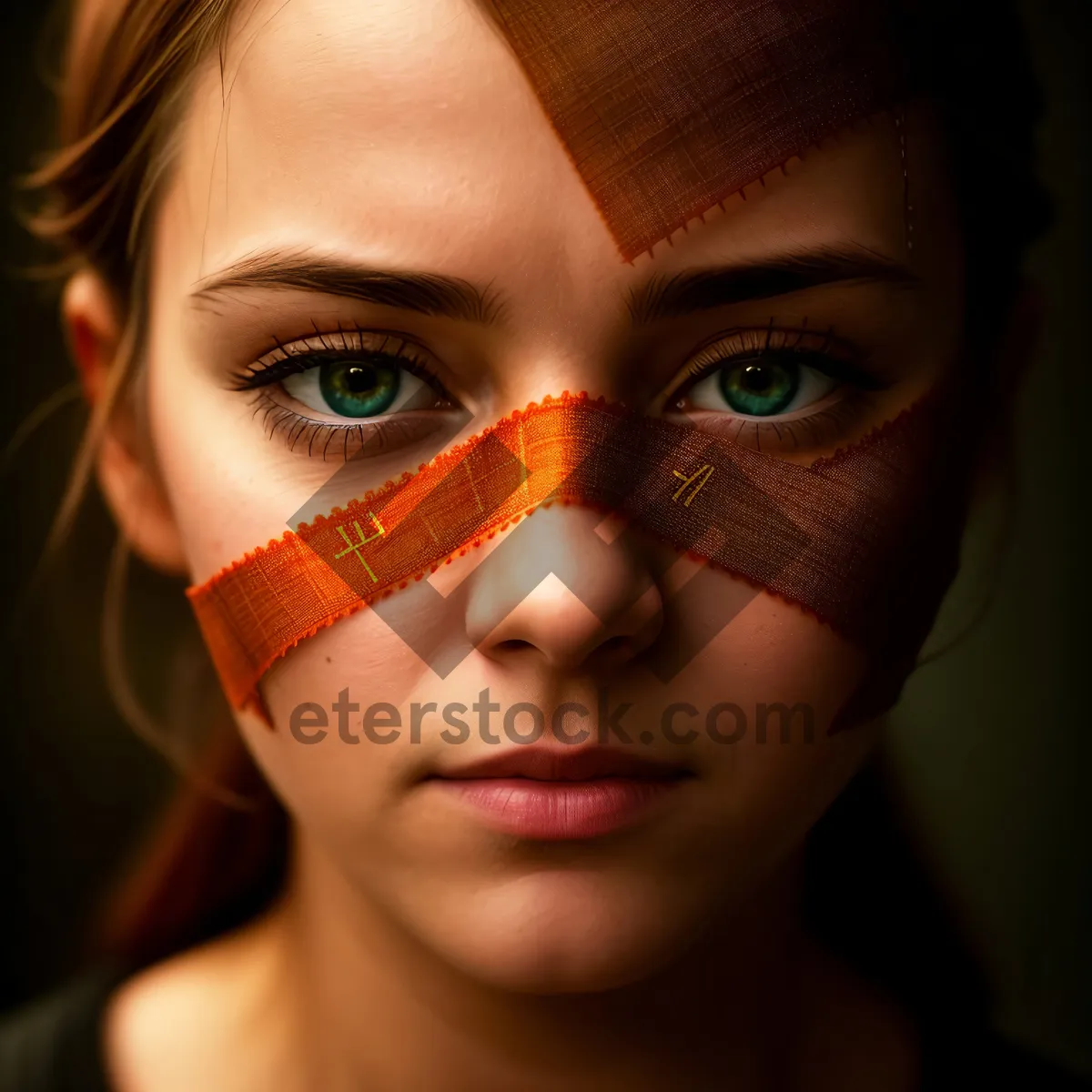 Picture of Stunning Seductive Gaze: Sensual Eye-Covering Fashion Portrait