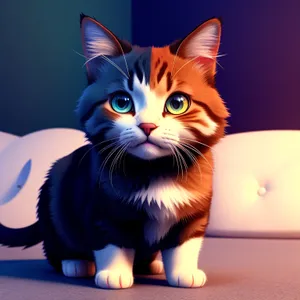 Curious Kitty with Striped Fur and Playful Whiskers