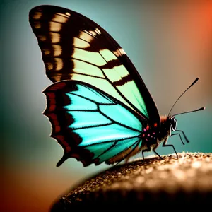 Lacewing Monarch Butterfly on Colorful Flower