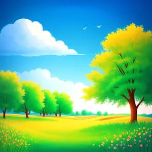 Vibrant summer meadow under a clear sky