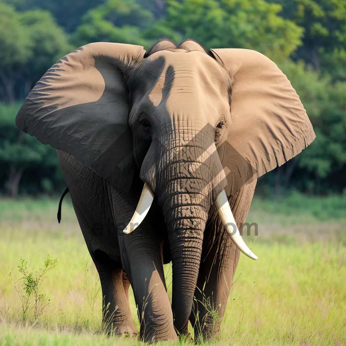 Picture of Endangered African Elephant Conservation in South African Game Reserve