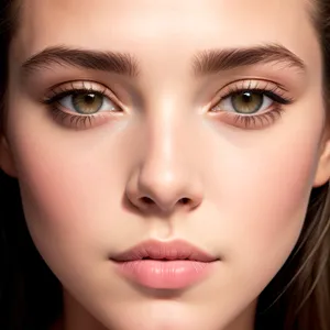 Gorgeous Beauty: Closeup of Attractive Model's Flawless Skin and Seductive Eyes