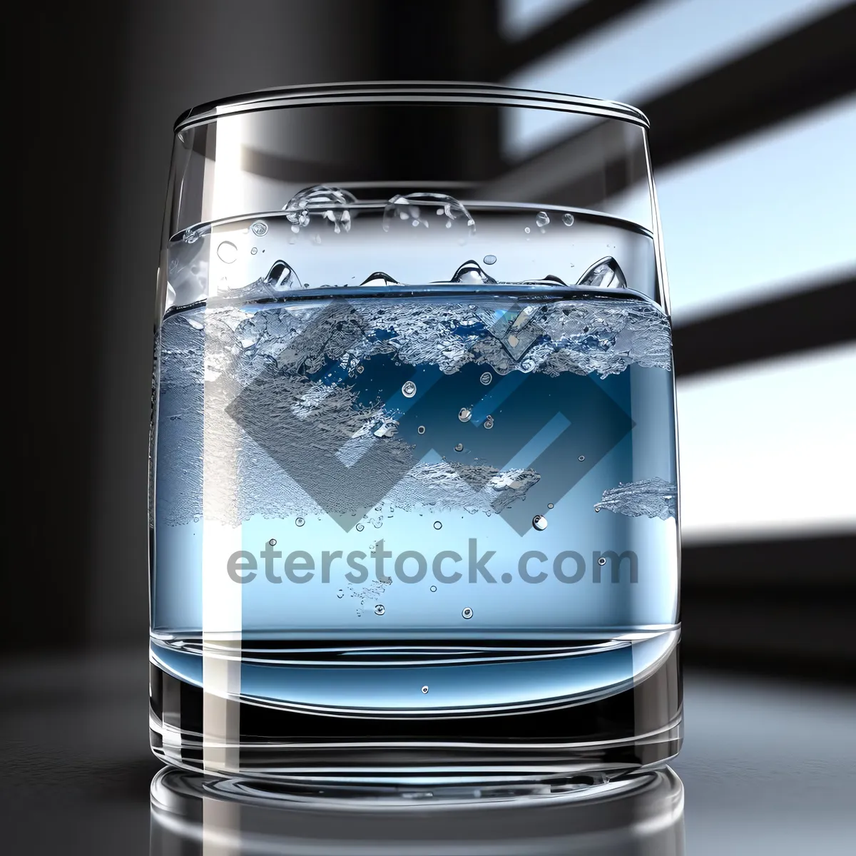 Picture of Chilled Amber Vodka Cocktail in Transparent Glass