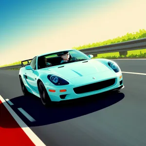 High-Speed Luxury Sports Car on Asphalt