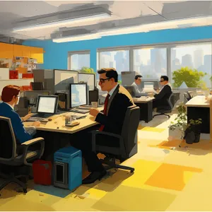 Professional Team Meeting in Corporate Office Setting