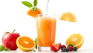 Refreshing Orange Citrus Juice with Ice in Glass