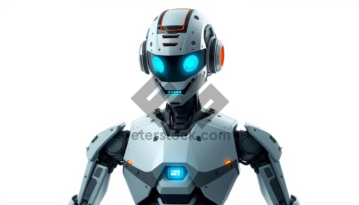 Picture of Futuristic Chrome Robot Character in 3D Technology