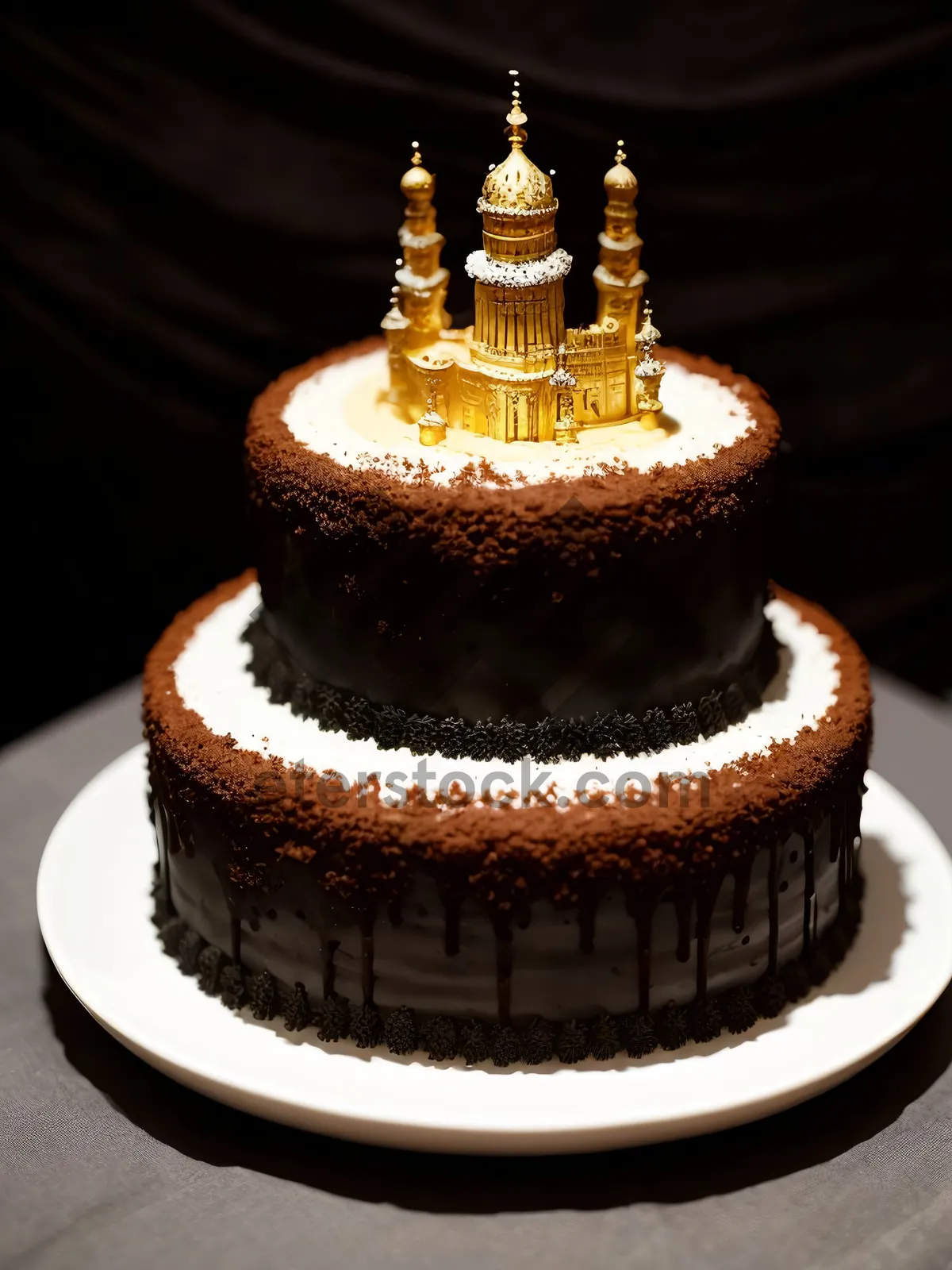 Picture of Decadent Chocolate Cake in Bakery Fountain