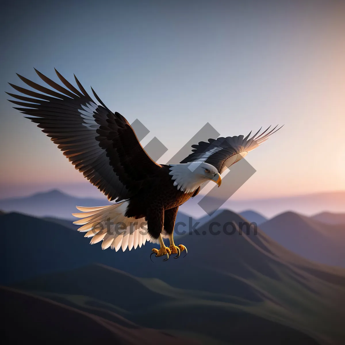 Picture of Majestic Flight: Bald Eagle Soaring in the Wild.