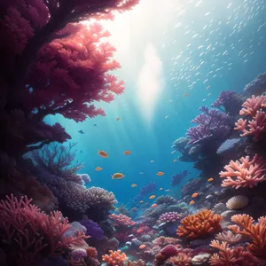 Colorful Reef Paradise: Exploring the Sunlit Underwater Marine Life