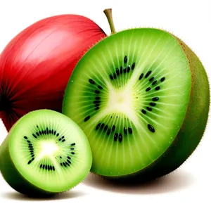 Juicy Kiwi Slice: Fresh and Healthy Tropical Fruit