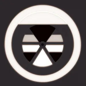 Round Black Nuclear Button Icon