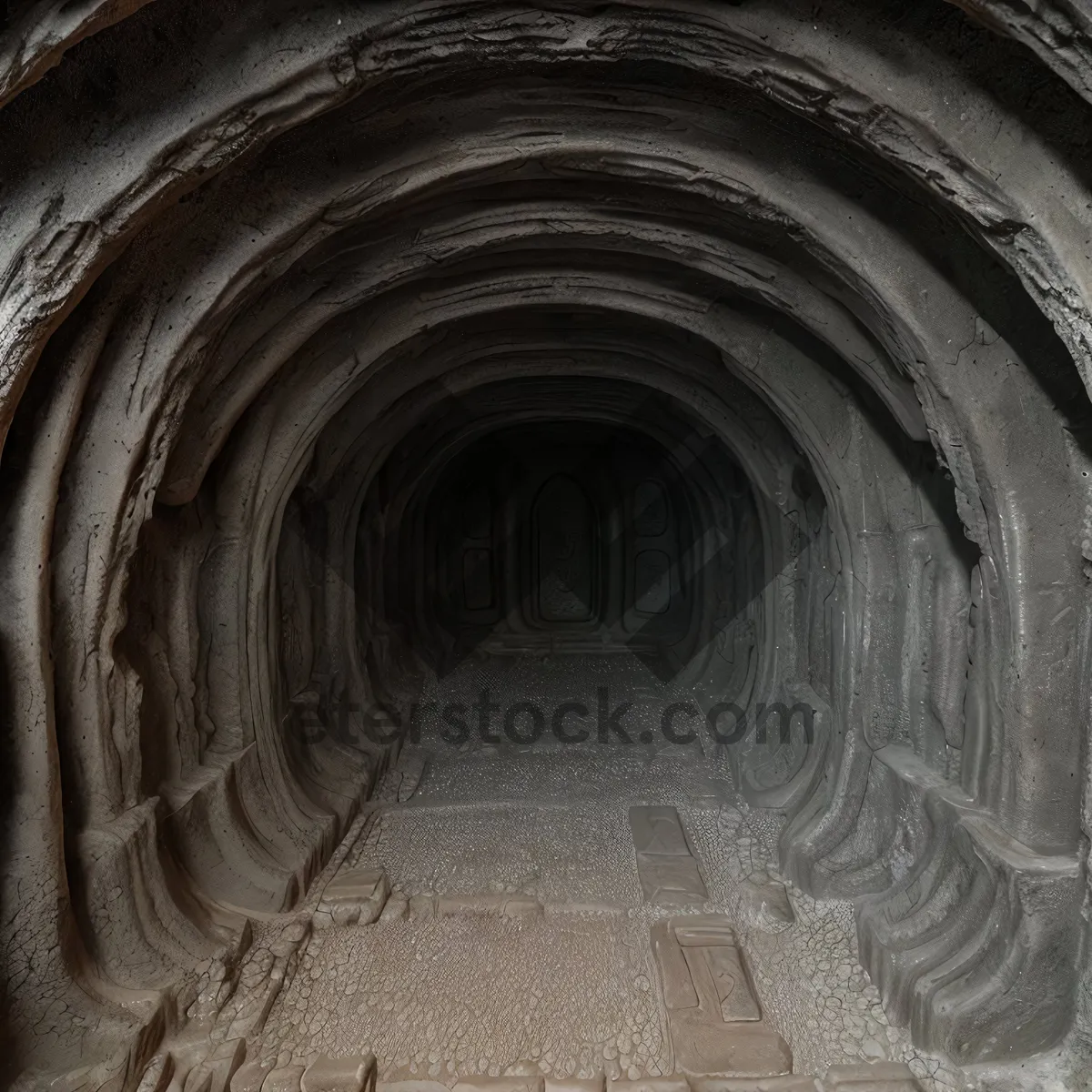 Picture of Ancient Stone Corbel Vault in Religious Tunnel