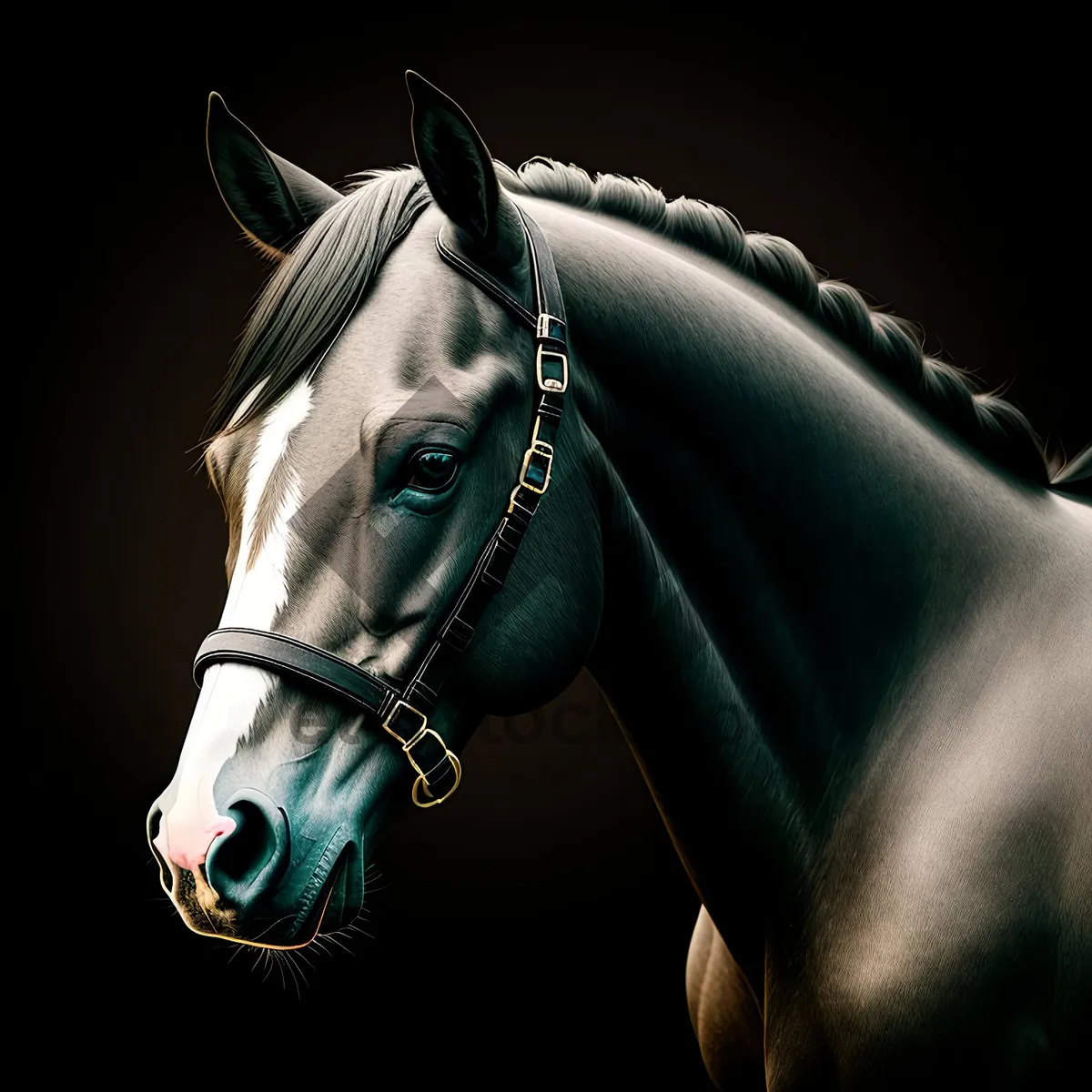 Picture of Majestic Stallion in Bridle and Headgear