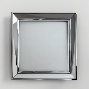 Modern black square design element with empty frame.