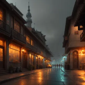 Breathtaking Night View of Historic Palace and Tower in Cityscape