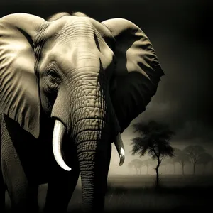 Majestic Elephant Roaming the Safari