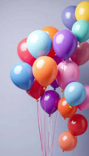 Festive Birthday Balloons in Orange and Yellow
