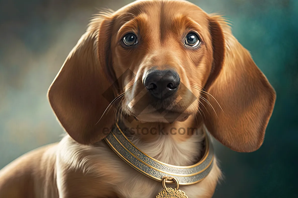 Picture of Adorable Brown Setter Puppy Portrait.