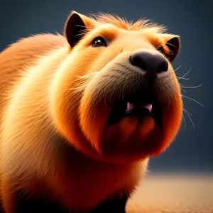 Furry Brown Guinea Pig with Cute Whiskers