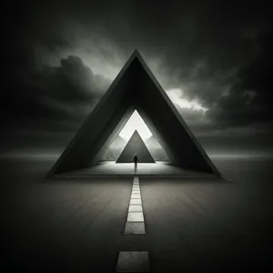 Symmetrical Road Sign and Architecture Against Beautiful Sky