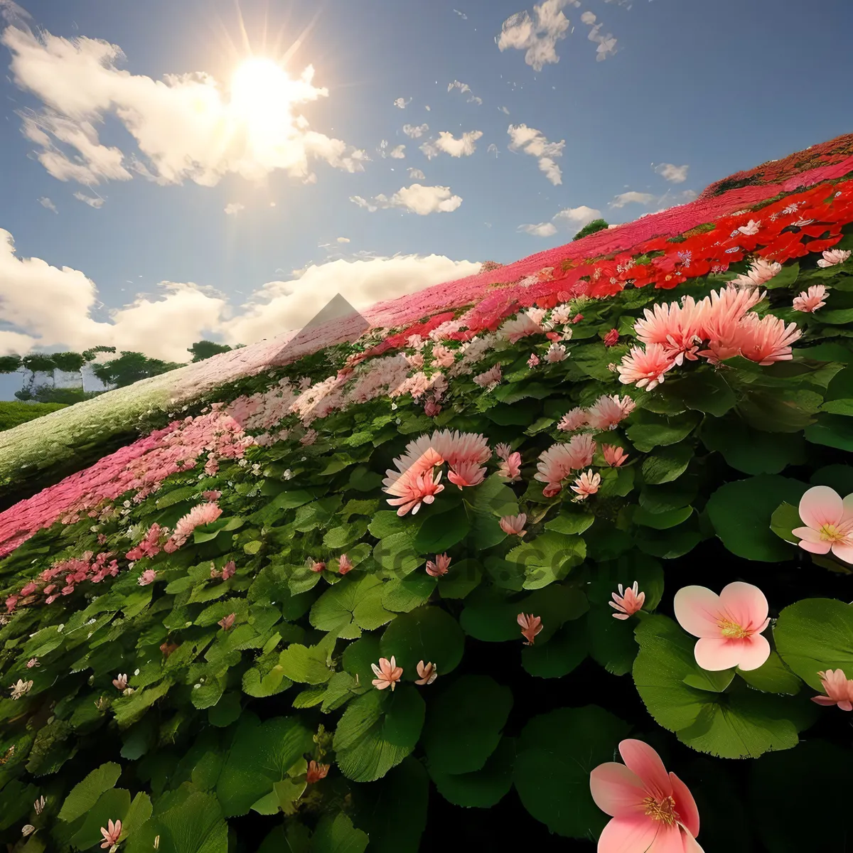 Picture of Blooming Flowers in Enchanting Garden Landscape