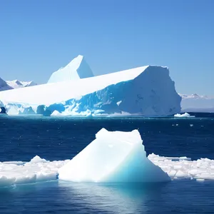 Majestic Arctic Glacier Reflected in Icy Waters